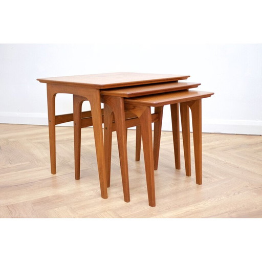 Mid-century teak nesting tables by Verner Pedersen for Vejen Bordfabrik, 1960s