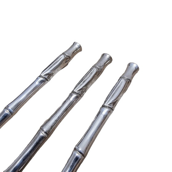 Image 1 of Vintage Silver-plated Bamboo Motif Teaspoons 1980s