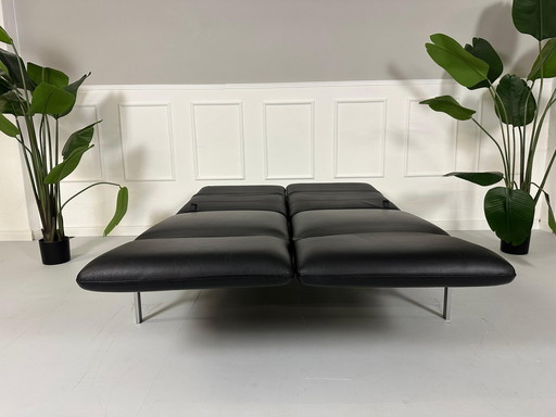 Brühl Roro Designer Leather Black Sofa Sofa Bed Couch Guests