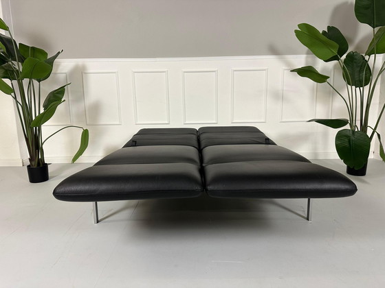 Image 1 of Brühl Roro Designer Leather Black Sofa Sofa Bed Couch Guests