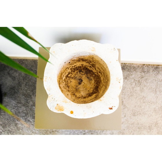 Image 1 of Vintage white porous stone vase, Italy 1900