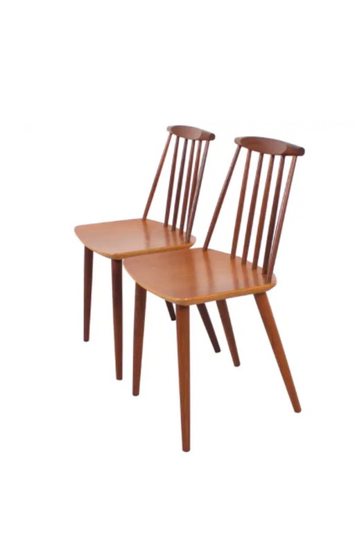 2x FDB Møbelfabrik Teak Folke Palsson J77 Chairs