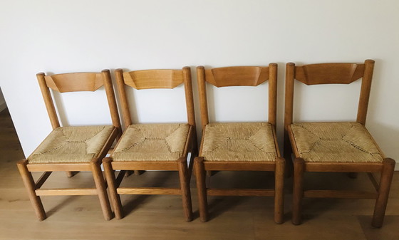 Image 1 of 4x Vintage Brutalist dining chair 1960s mid - Century