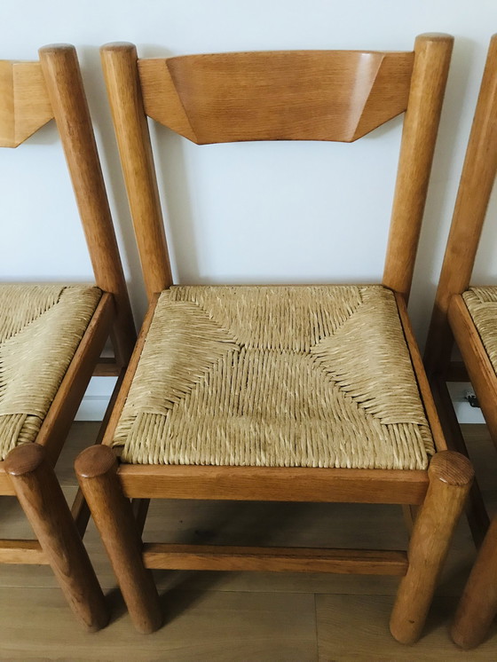 Image 1 of 4x Vintage Brutalist dining chair 1960s mid - Century