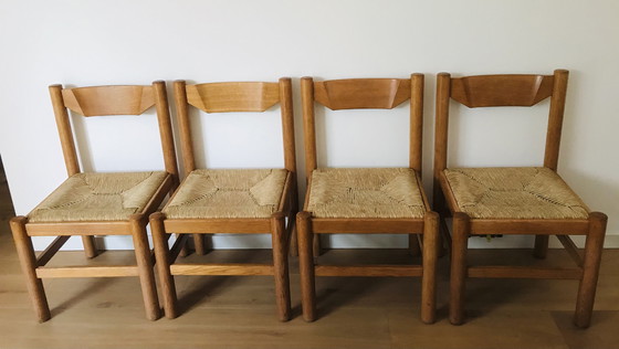 Image 1 of 4x Vintage Brutalist dining chair 1960s mid - Century