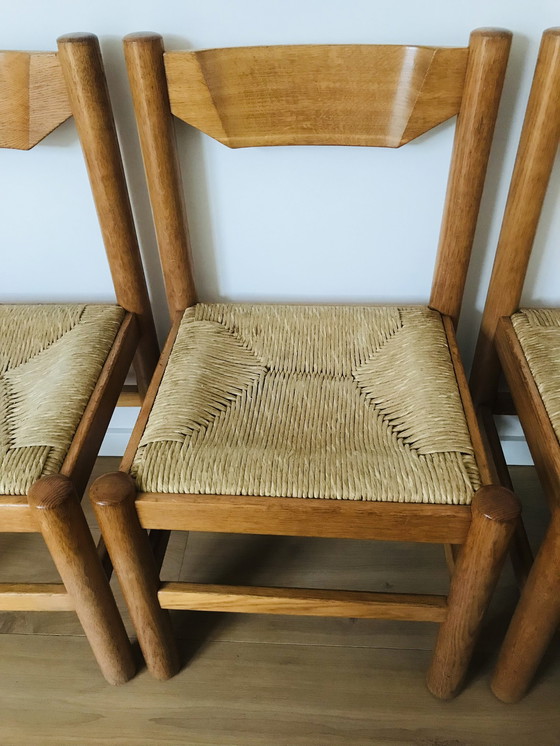 Image 1 of 4x Vintage Brutalist dining chair 1960s mid - Century