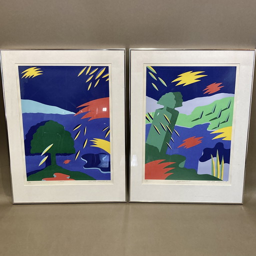 Duo Of Lithographs "Bent Karl Jakobsen".