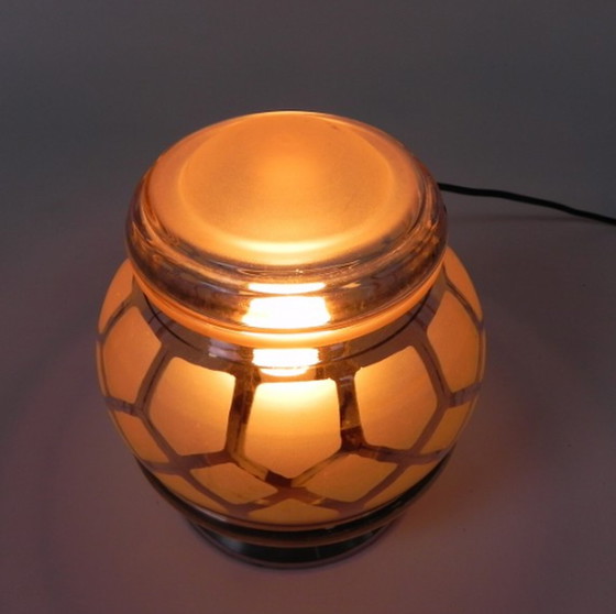 Image 1 of Art deco ceiling lamp with glass shade, 1930s