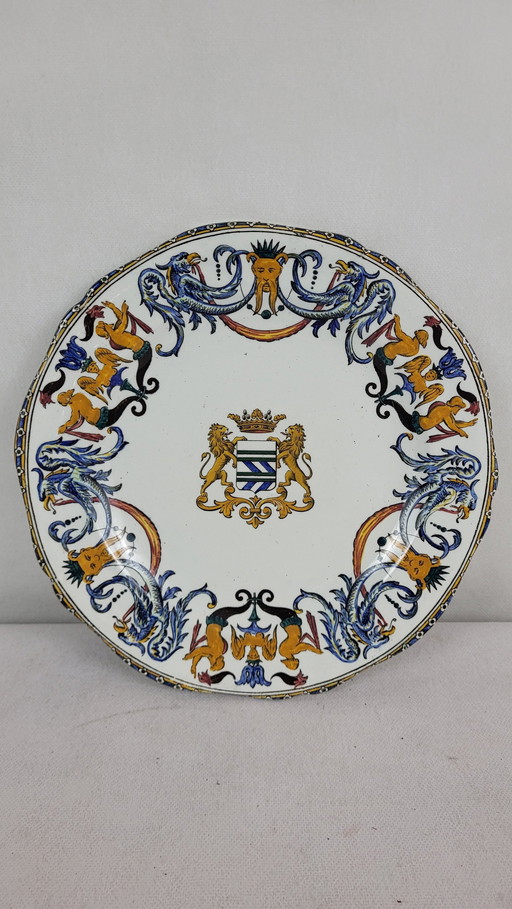 Xixth Century Gien Earthenware Plate