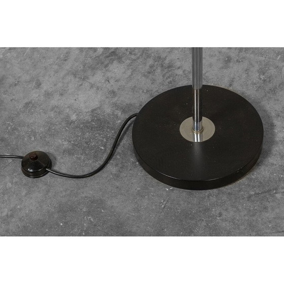 Image 1 of Vintage black and chrome adjustable floor lamp with shade by Wilko, 1970