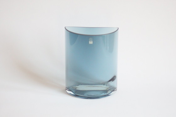 Image 1 of Riihimaen Lasi Semi Cylinder Vase Palapeli By Tamara Aladin, Finland 1960S