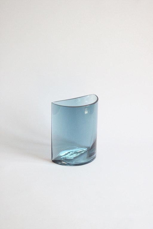 Riihimaen Lasi Semi Cylinder Vase Palapeli By Tamara Aladin, Finland 1960S