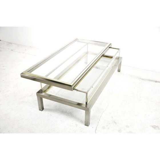Image 1 of Vintage coffee table with glass cabinet by Maison Jansen, France 1970