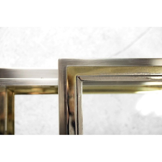Image 1 of Vintage coffee table with glass cabinet by Maison Jansen, France 1970