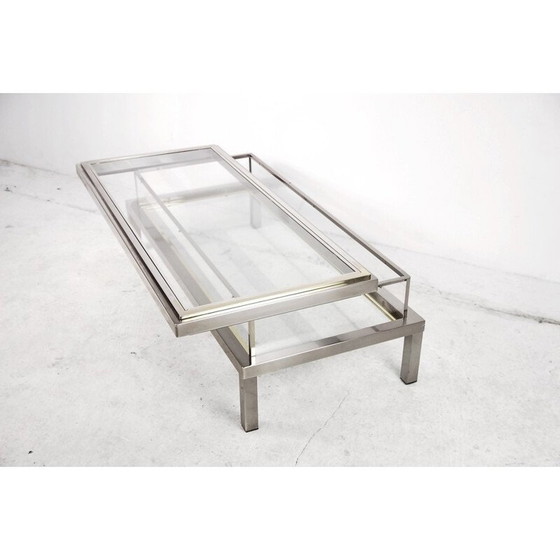Image 1 of Vintage coffee table with glass cabinet by Maison Jansen, France 1970