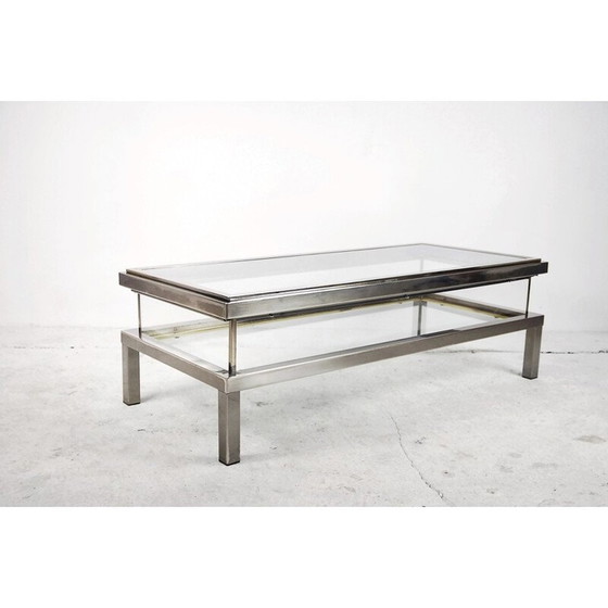 Image 1 of Vintage coffee table with glass cabinet by Maison Jansen, France 1970