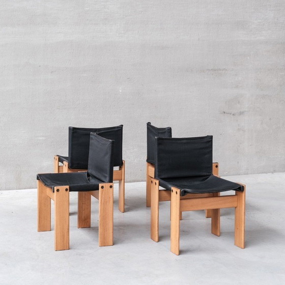Image 1 of Set of 4 vintage "Monk" chairs by Afra and Tobia Scarpa for Molenti, Italy 1970