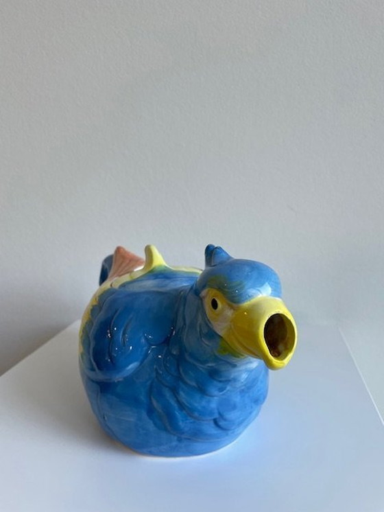 Image 1 of Teapot Parrot - Handpainted Glazed Ceramic