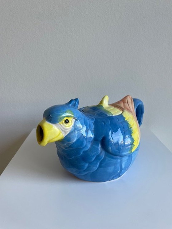 Image 1 of Teapot Parrot - Handpainted Glazed Ceramic