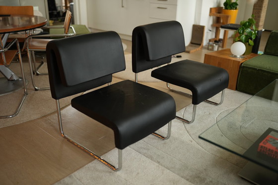 Image 1 of 2 Unique Lounge Chairs Chrome Mid - Century Design