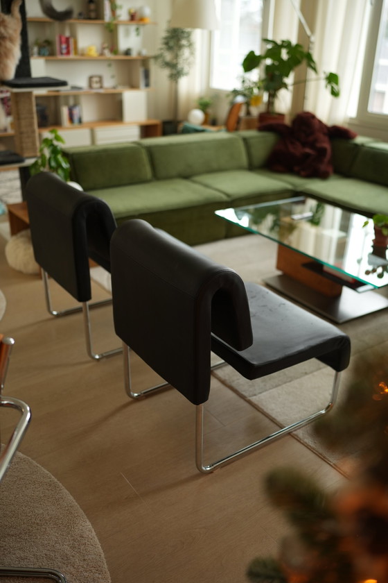 Image 1 of 2 Unique Lounge Chairs Chrome Mid - Century Design