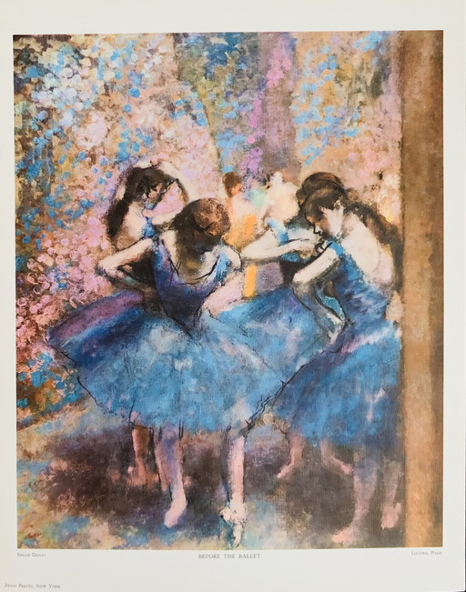 Edgar Degas: "Before The Ballet, Louvre Paris". Signed In the Plate.