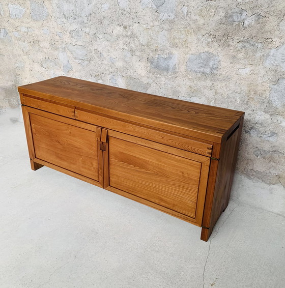 Image 1 of Sideboard R08A Pierre Chapo Orme Signed P. Chapo 1975 - Elm Sideboard