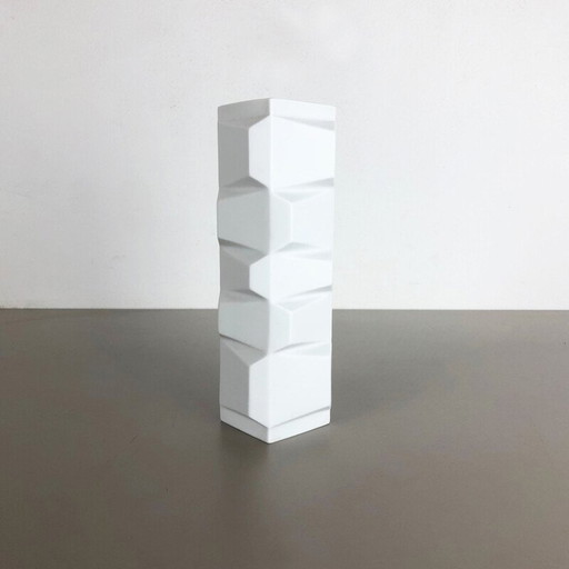 Jarrón vintage OP Art de porcelana alemana de Heinrich Fuchs para Hutschenreuther