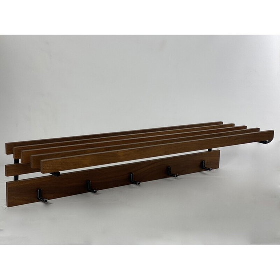 Image 1 of Vintage teak and aluminum coat rack, 1960