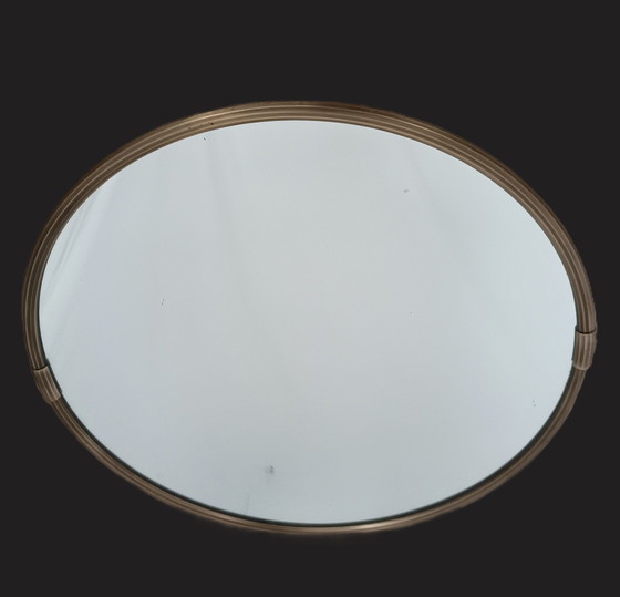 Image 1 of Round Sixties Mirror With Bronze Edge