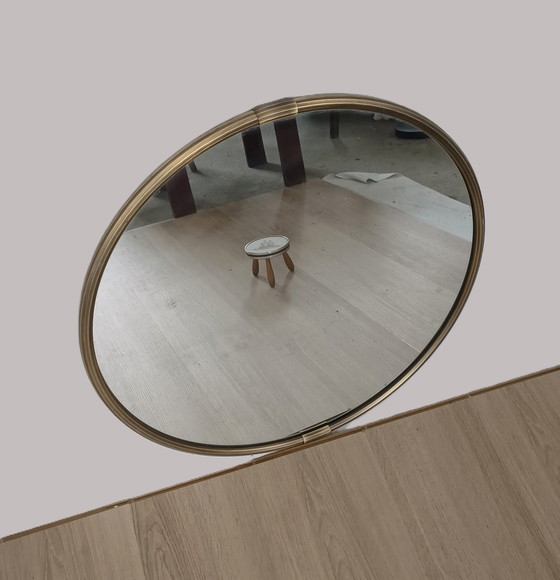 Image 1 of Round Sixties Mirror With Bronze Edge