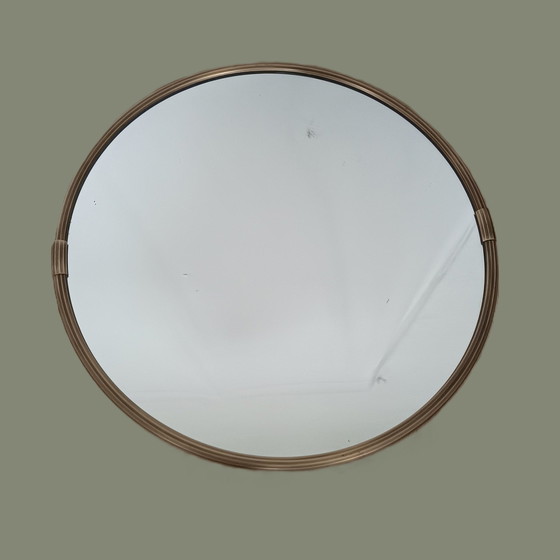 Image 1 of Round Sixties Mirror With Bronze Edge