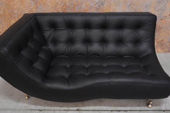 Image 1 of NEW upholstered black leather Montis Quintus Chaise Longue