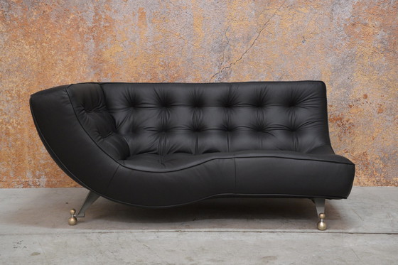 Image 1 of NEW upholstered black leather Montis Quintus Chaise Longue