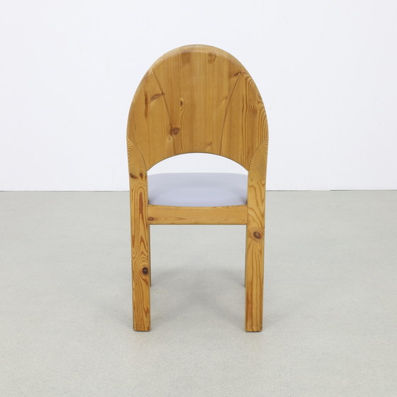 Image 1 of 4x Chaise de salle à manger brutaliste en pin, 1970