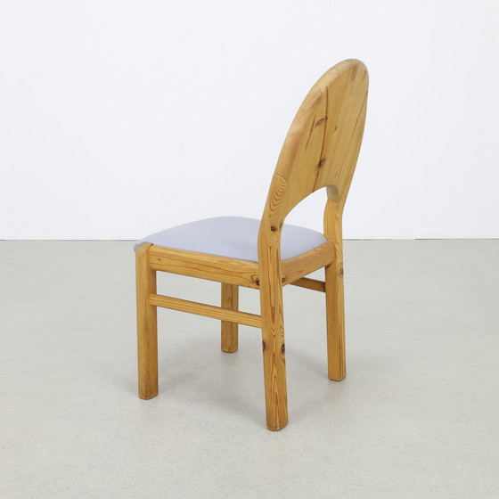 Image 1 of 4x Brutalist dining chair in pine, 1970s