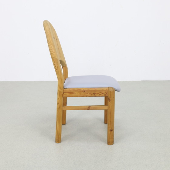 Image 1 of 4x Brutalist dining chair in pine, 1970s