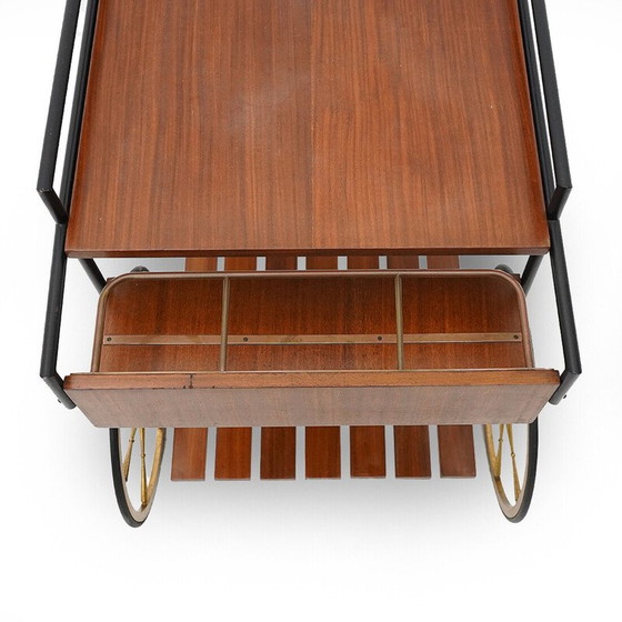 Image 1 of Vintage food server in metal and teak, Italy 1960