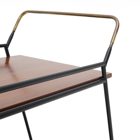 Image 1 of Vintage food server in metal and teak, Italy 1960