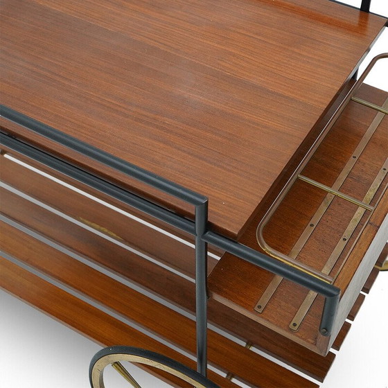 Image 1 of Vintage food server in metal and teak, Italy 1960