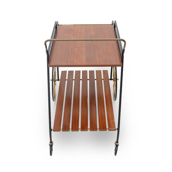 Image 1 of Vintage food server in metal and teak, Italy 1960