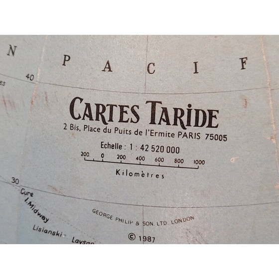 Image 1 of Vintage cardboard globe by Globes Taride, France 1960