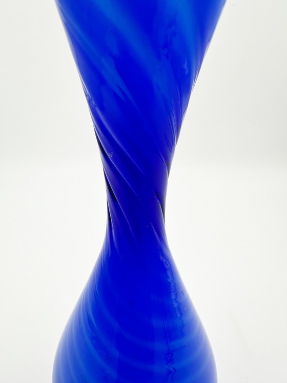 Image 1 of Mouth-blown glass swirl vase