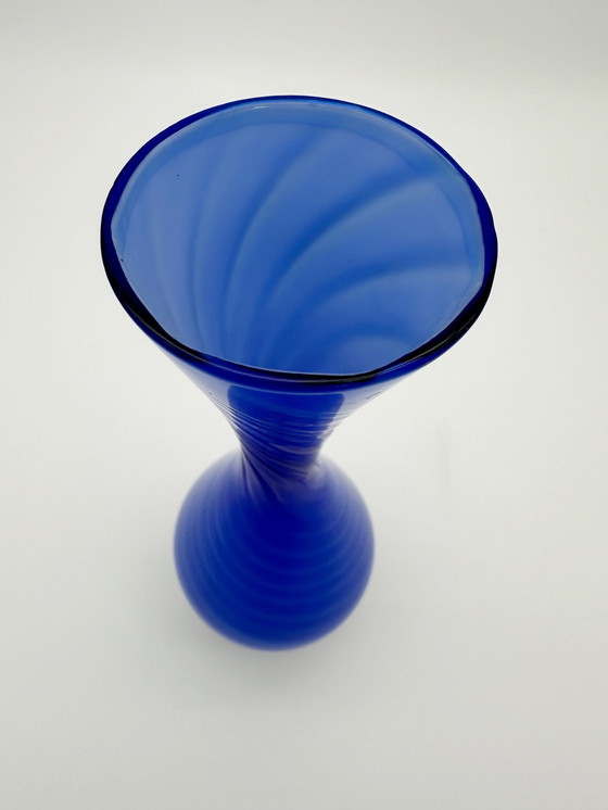 Image 1 of Mouth-blown glass swirl vase