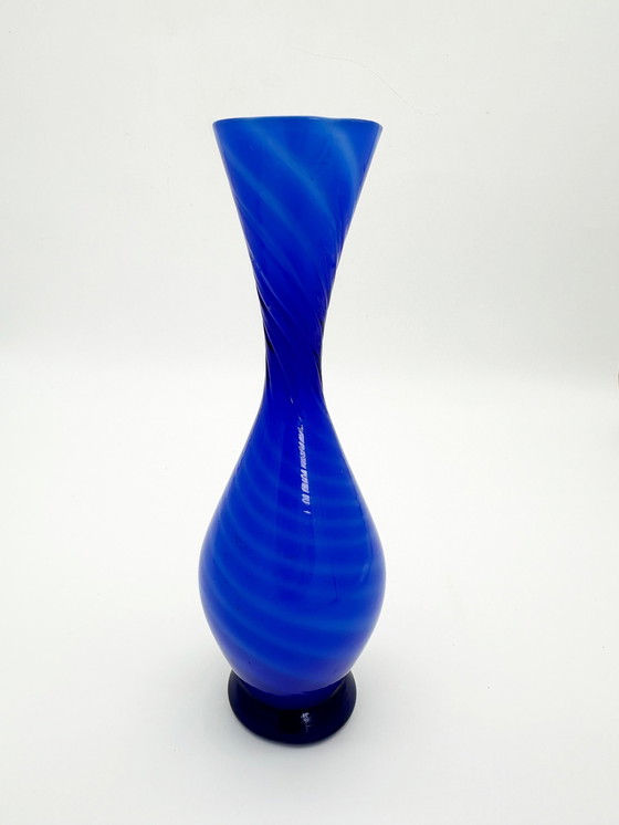 Image 1 of Mouth-blown glass swirl vase