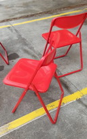 5 Italiaans klapstoelen, rood