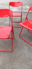 5 Italiaans klapstoelen, rood
