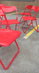 5 Italiaans klapstoelen, rood