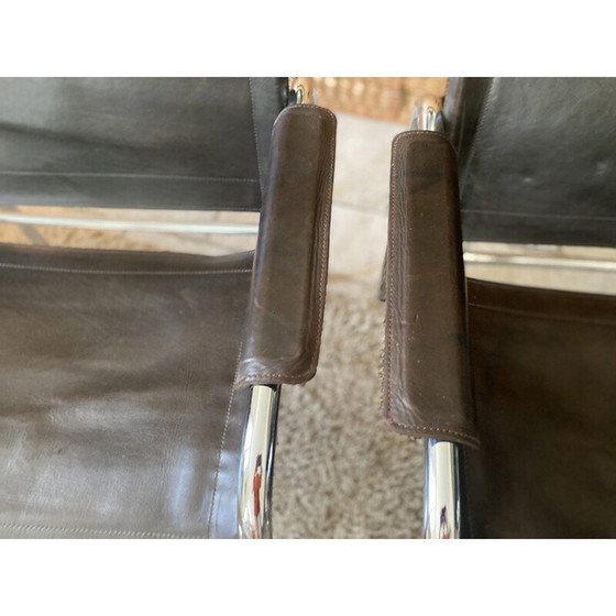 Image 1 of Pair of vintage Klinte brown leather armchairs by Tord Bjorklund for Ikea, Sweden 1980