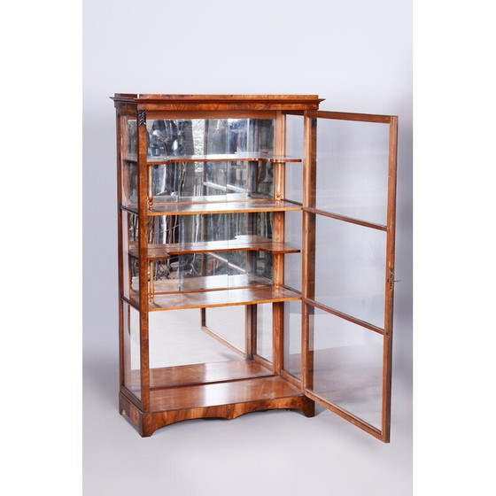 Image 1 of Vintage Biedermeier display cabinet in walnut and solid spruce, 1830s
